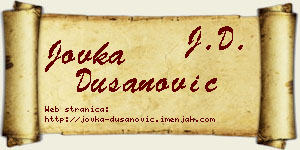 Jovka Dušanović vizit kartica